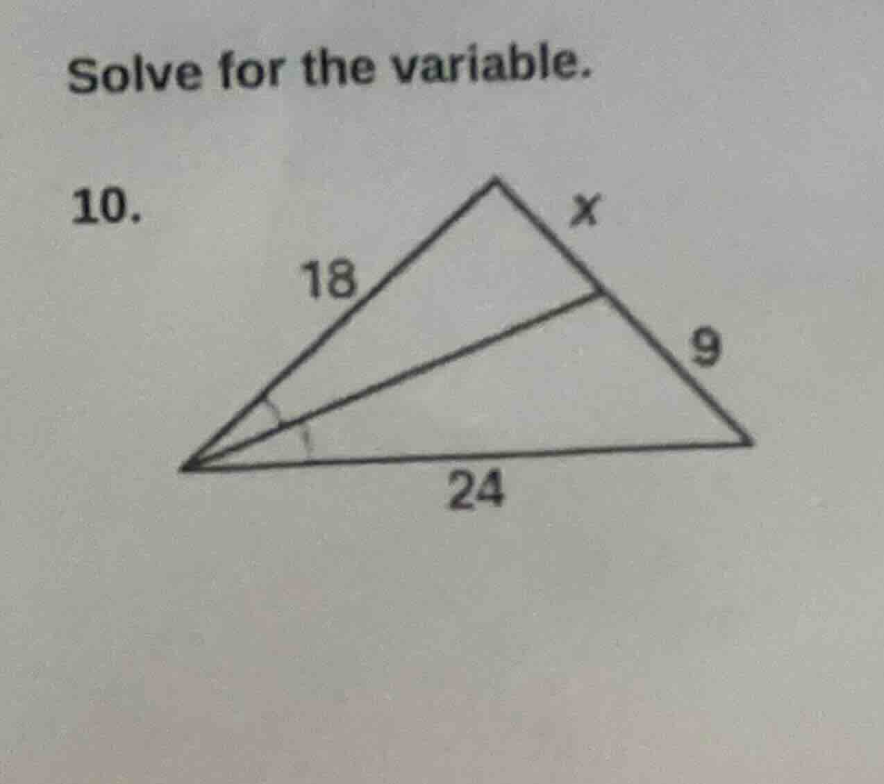 solve for the variable. 10.