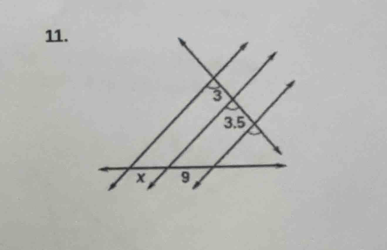 11. (image of a geometric figure with parallel lines, transversals, seg…