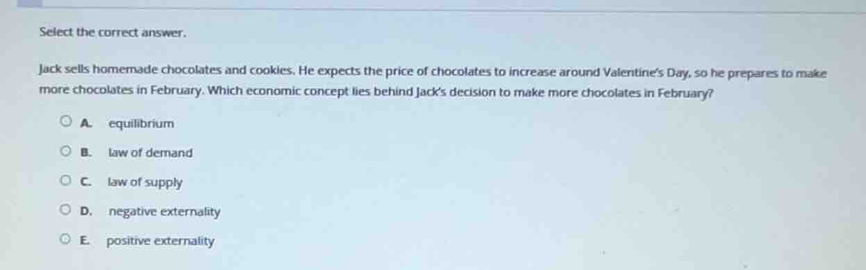 select the correct answer. jack sells homemade chocolates and cookies. …