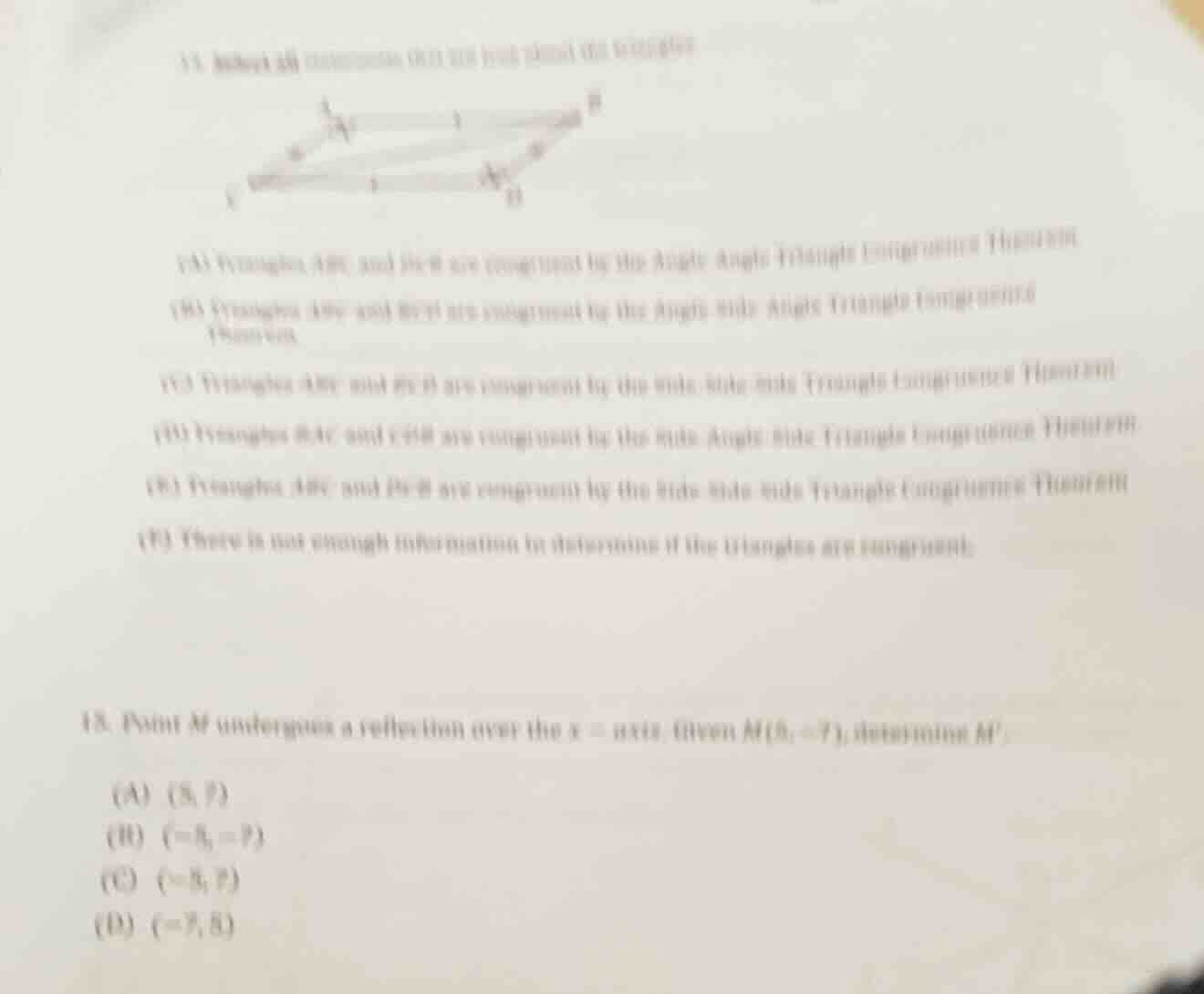 14. (image of triangles)\\(\\text{(a)} \\) triangles \\(abc\\) and \\(d…