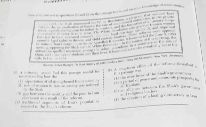 base your answer to questions 23 and 24 on the passage below and on you…