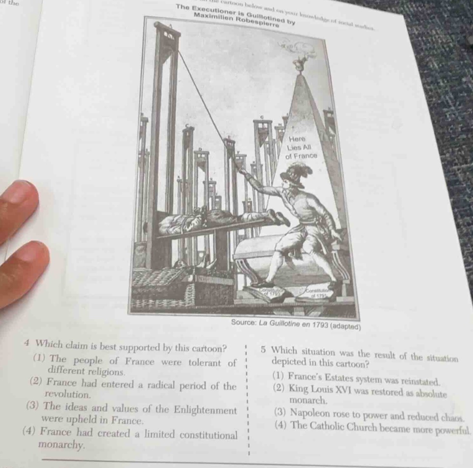 the cartoon below and on your knowledge of social studies. the executio…