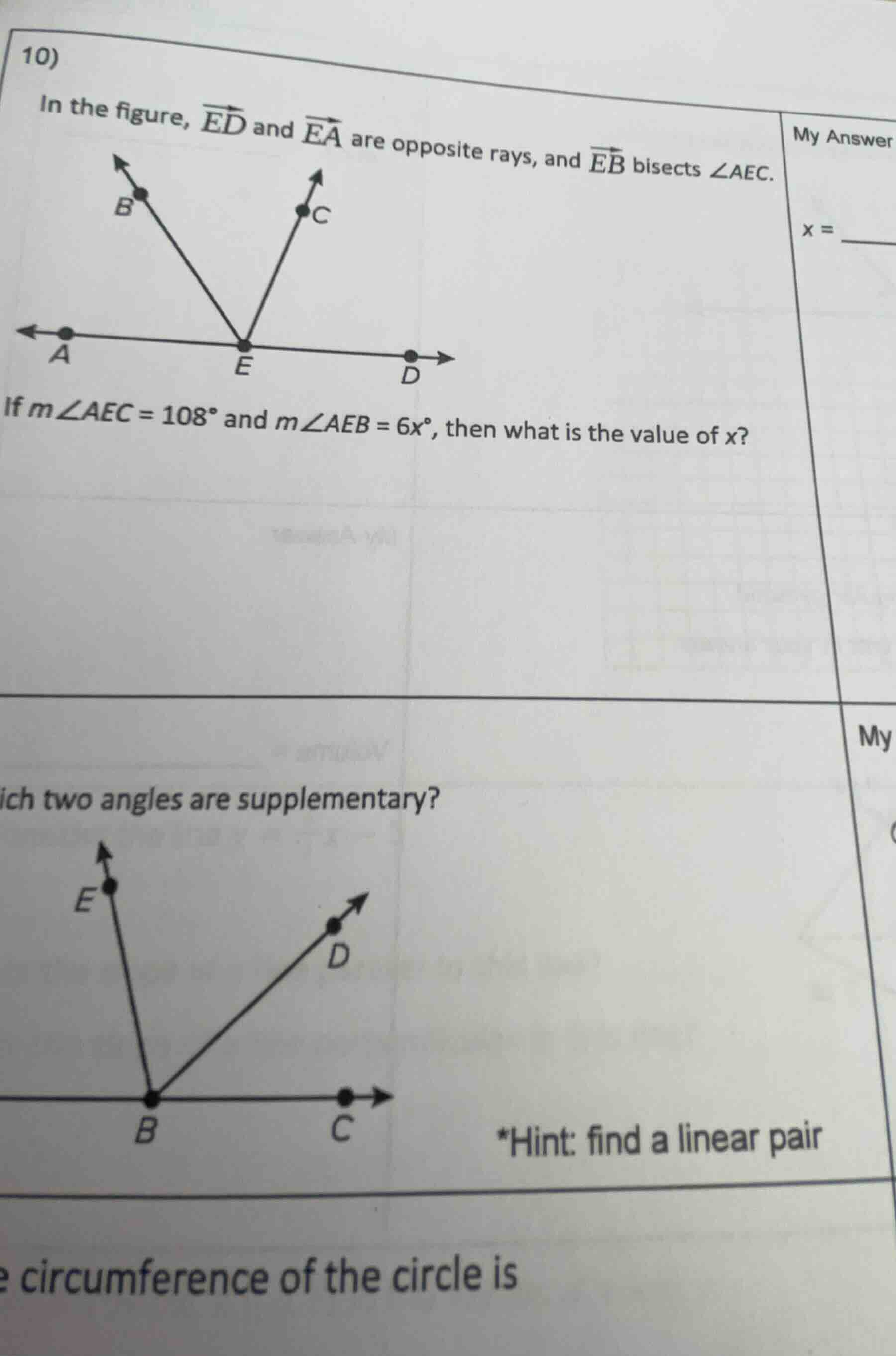 10) in the figure, \\(\\overrightarrow{ed}\\) and \\(\\overrightarrow{e…