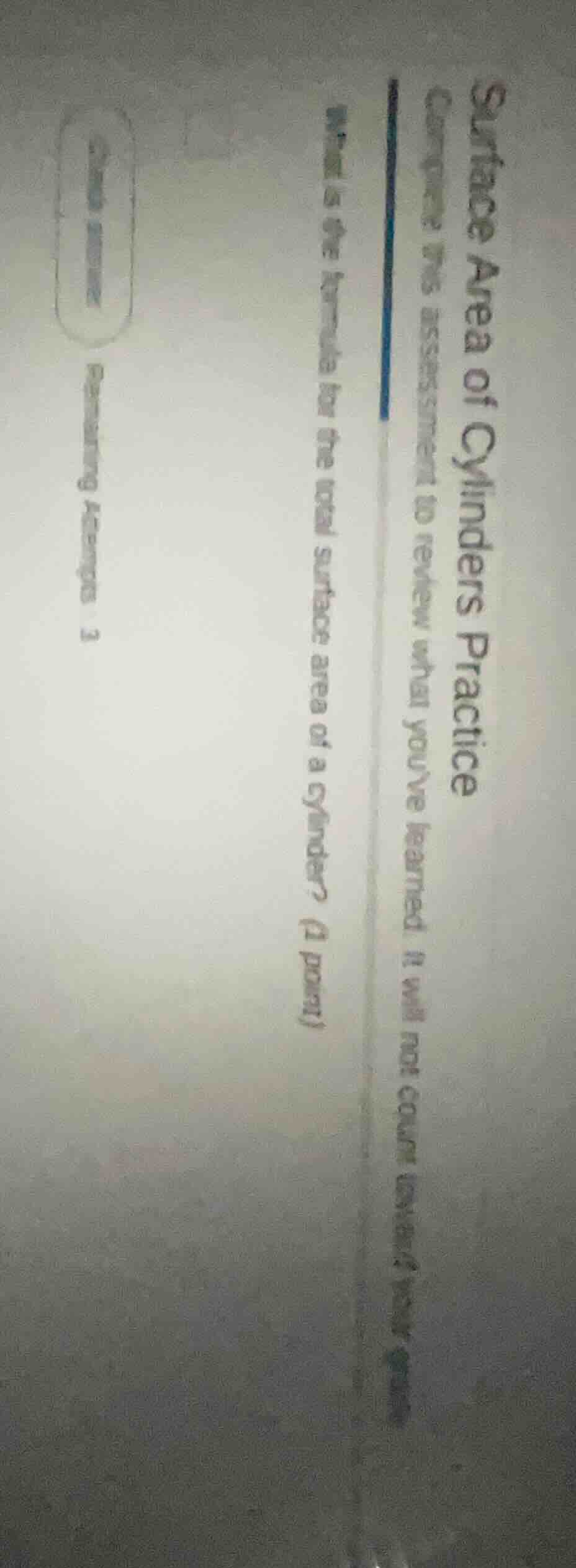 surface area of cylinders practice complete the assessment to review wh…