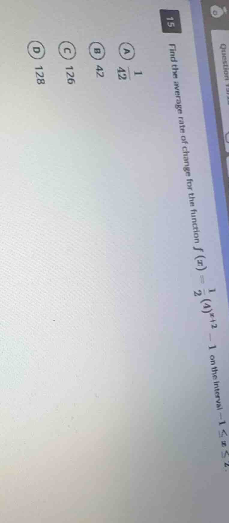 find the average rate of change for the function ( f(x) = \frac{1}{2}(4…