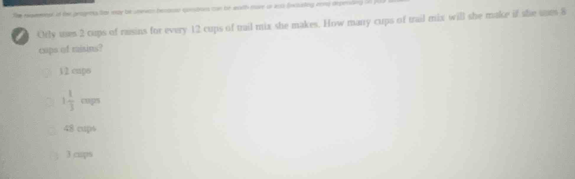 cilly uses 2 cups of raisins for every 12 cups of trail mix she makes. …