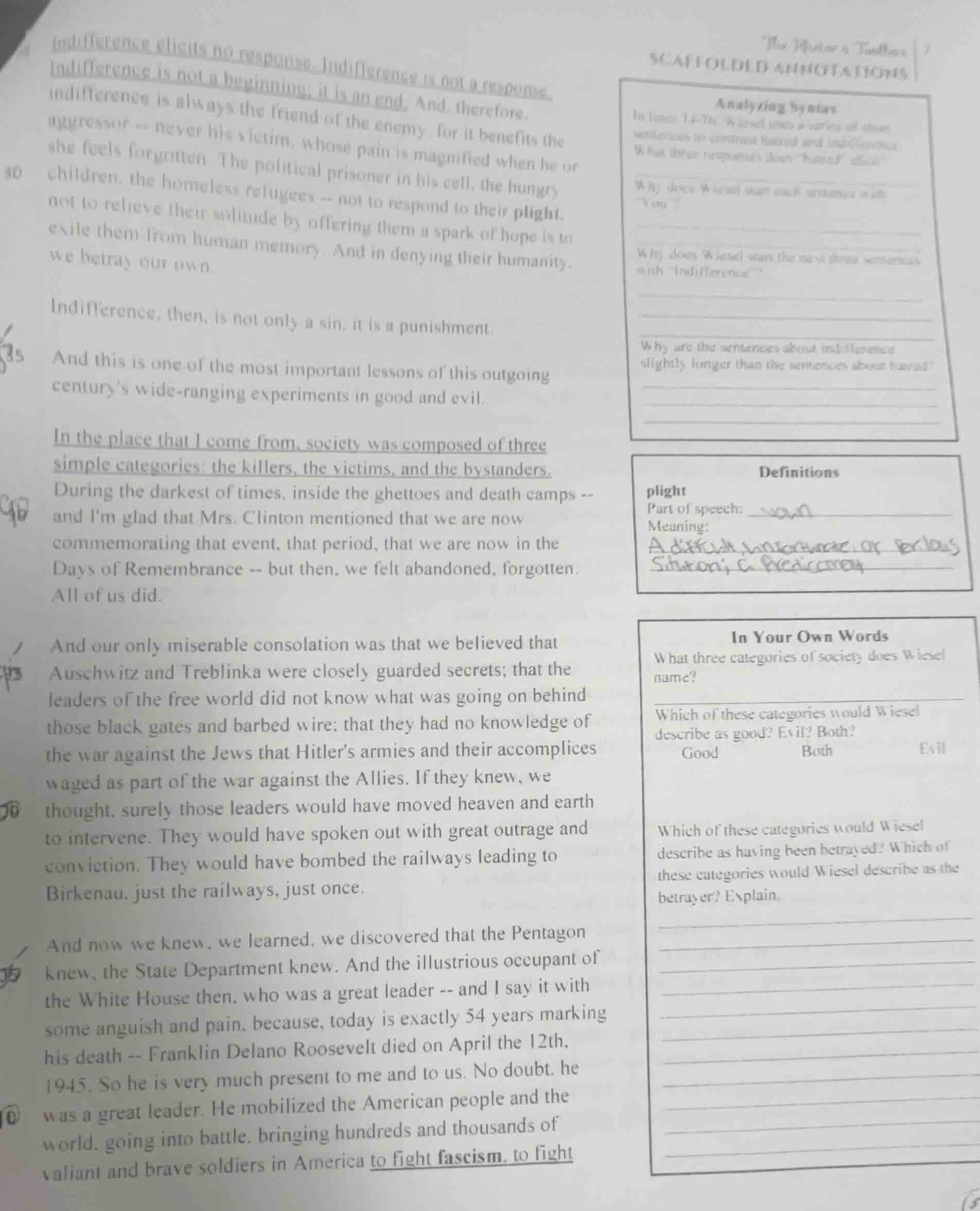 indifference elicits no response. indifference is not a response. indif…