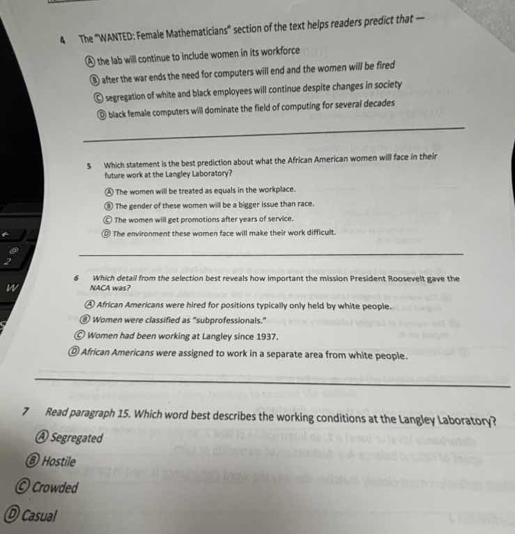 4 the \wanted: female mathematicians\ section of the text helps readers…