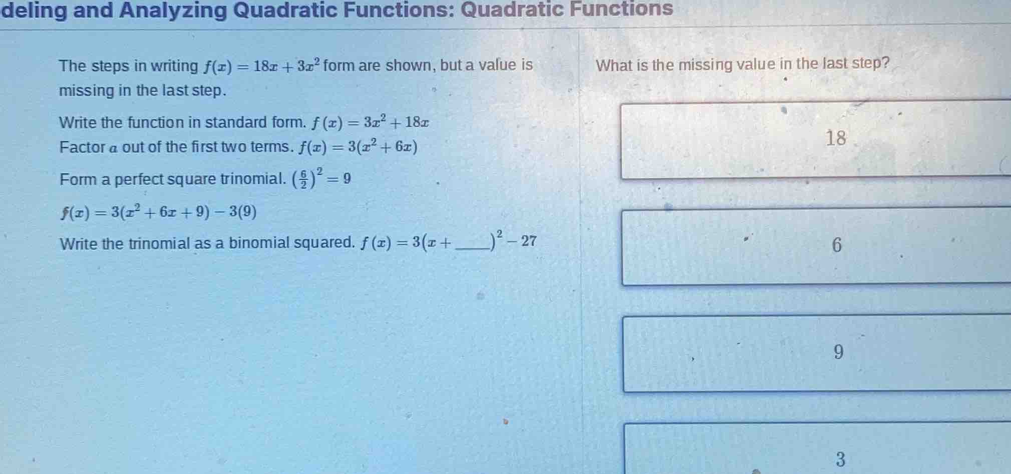 deling and analyzing quadratic functions: quadratic functions the steps…