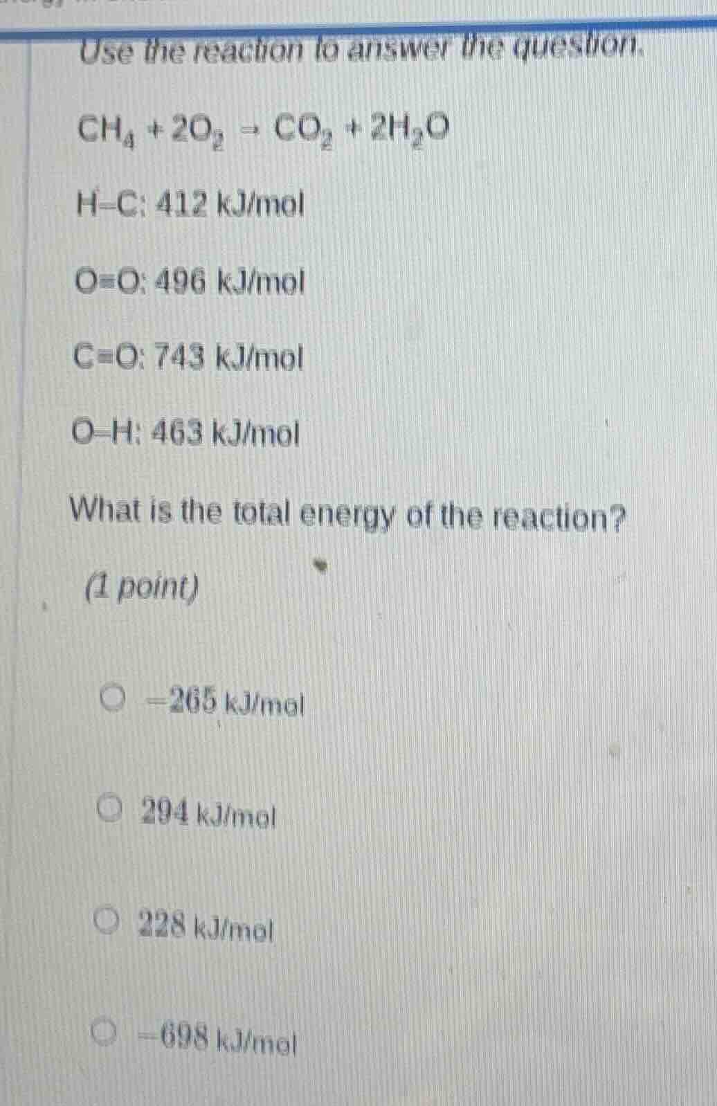 use the reaction to answer the question.\\(\\ce{ch_{4} + 2o_{2} -> co_{…