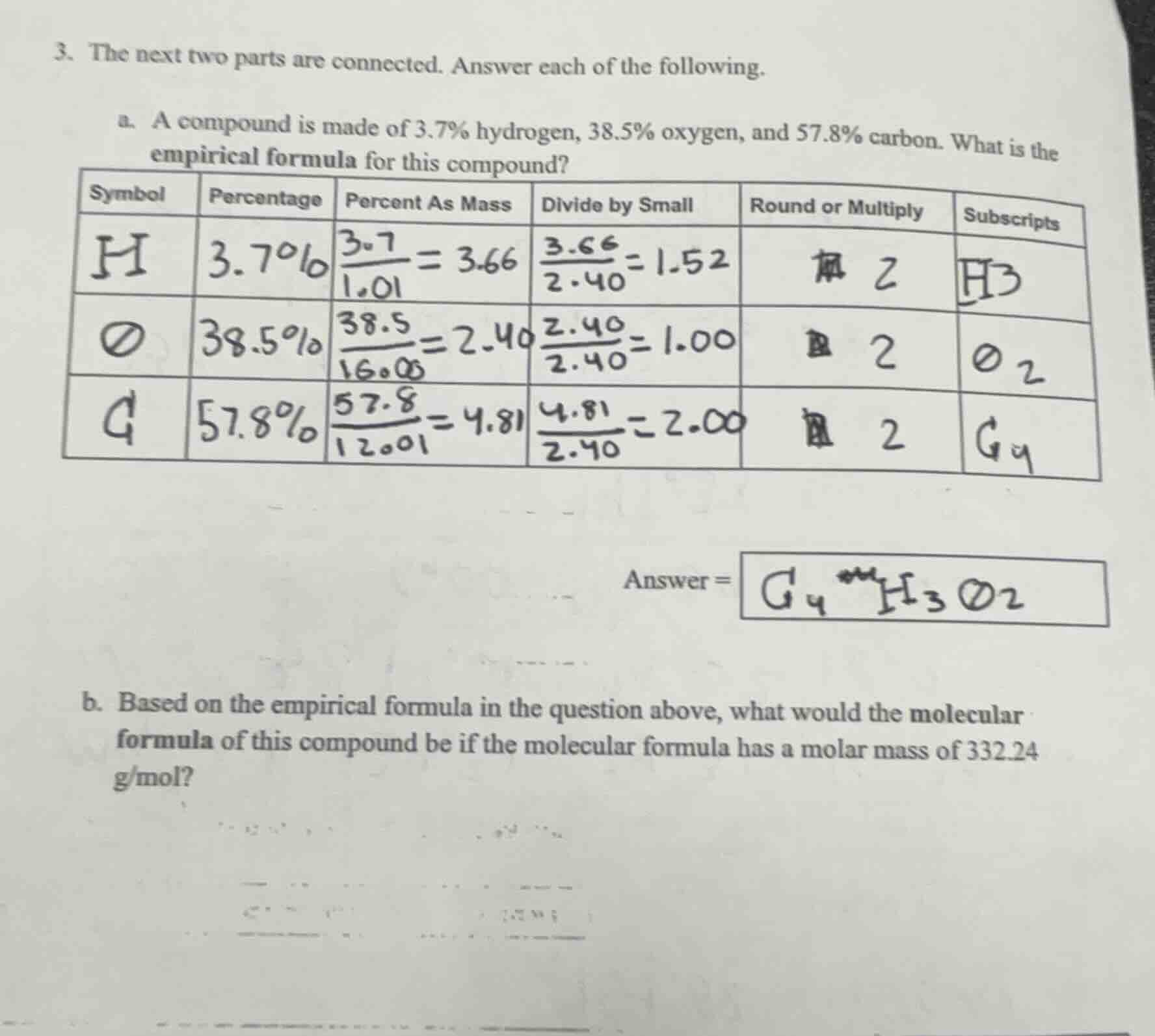 3. the next two parts are connected. answer each of the following. a. a…