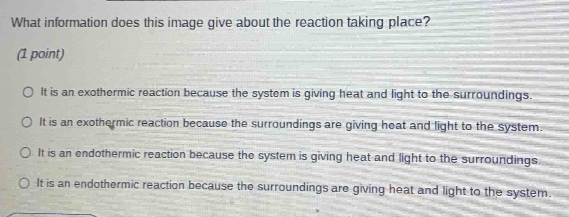what information does this image give about the reaction taking place? …