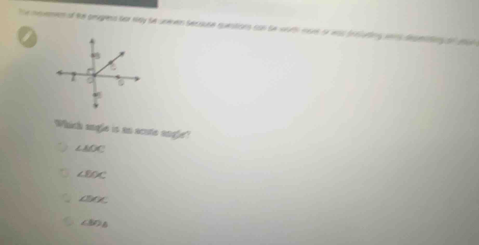 which angle is an acute angle? ∠aoc ∠eoc ∠doc ∠bod