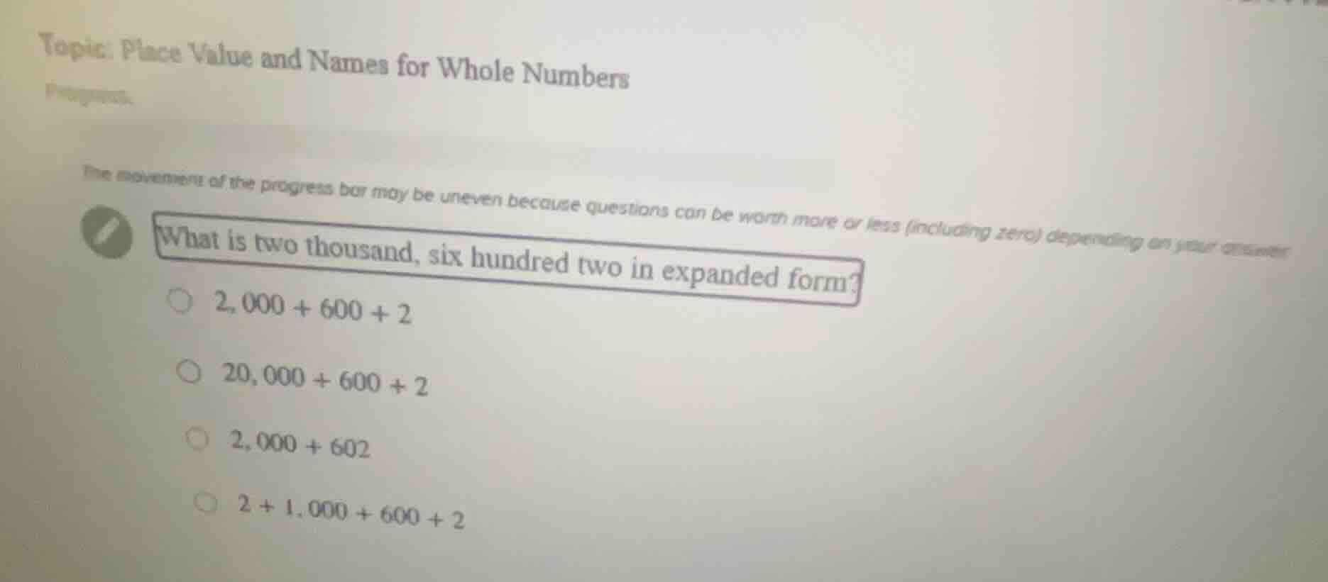 topic: place value and names for whole numbers progress. the movement o…