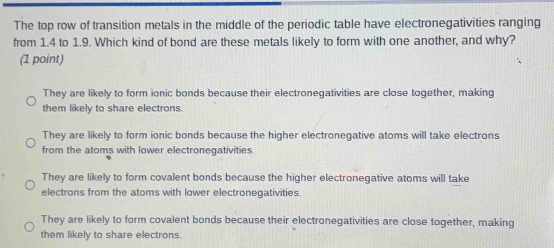 the top row of transition metals in the middle of the periodic table ha…