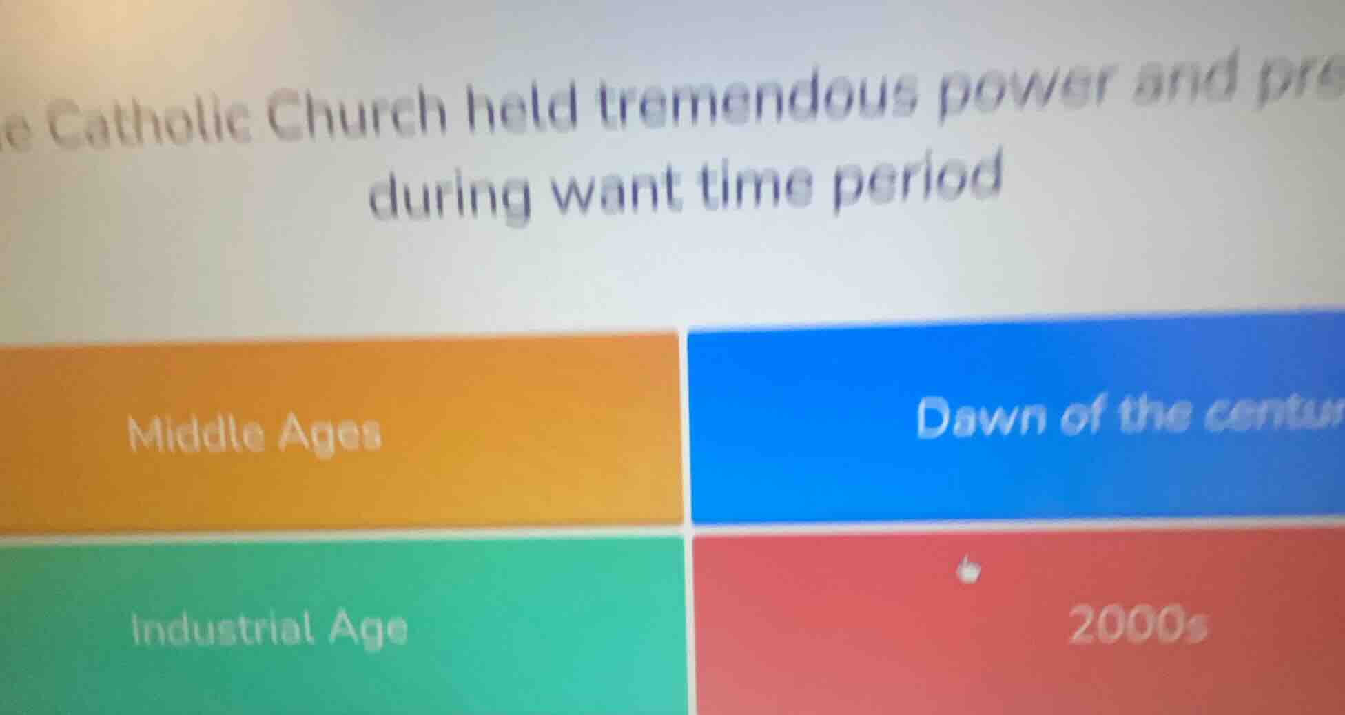 the catholic church held tremendous power and pre during want time peri…