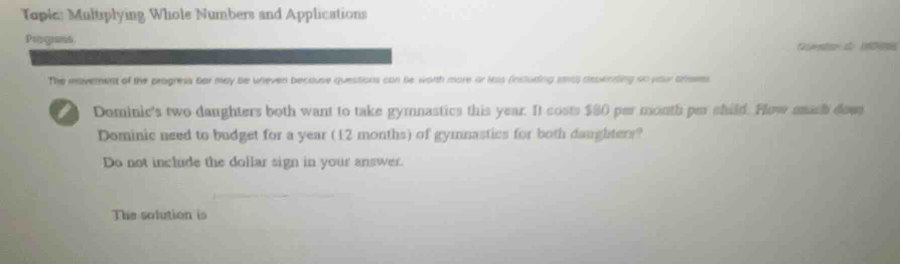 topic: multiplying whole numbers and applications progress: the movemen…