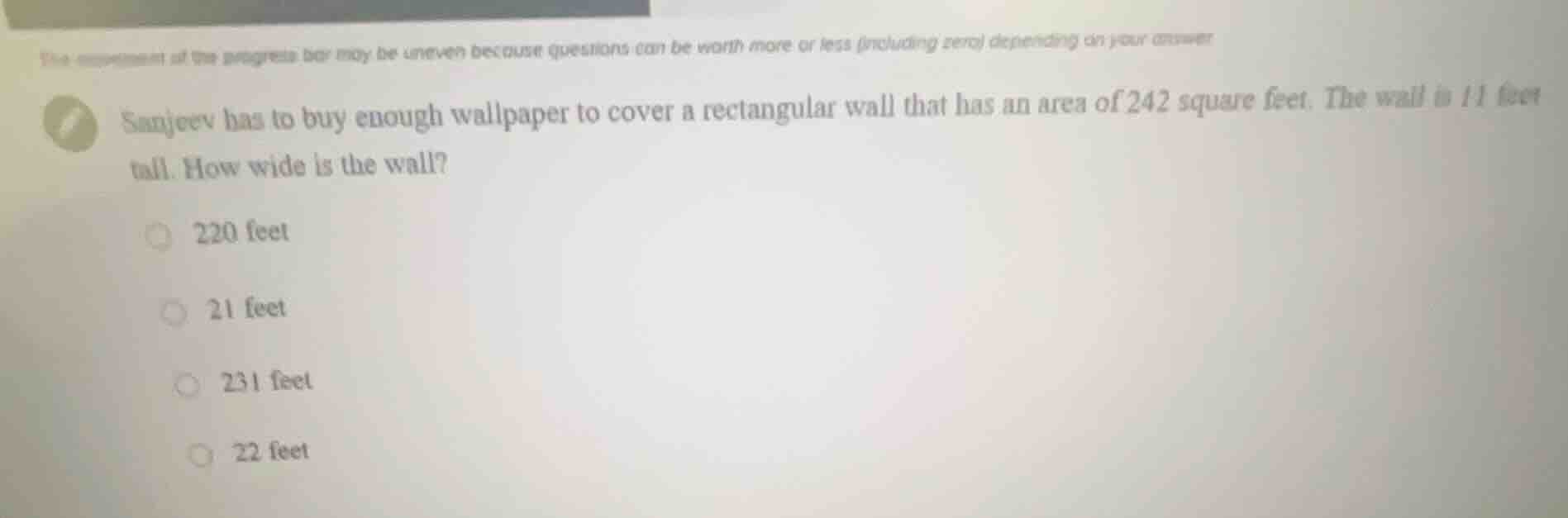 the movement of the progress bar may be uneven because questions can be…