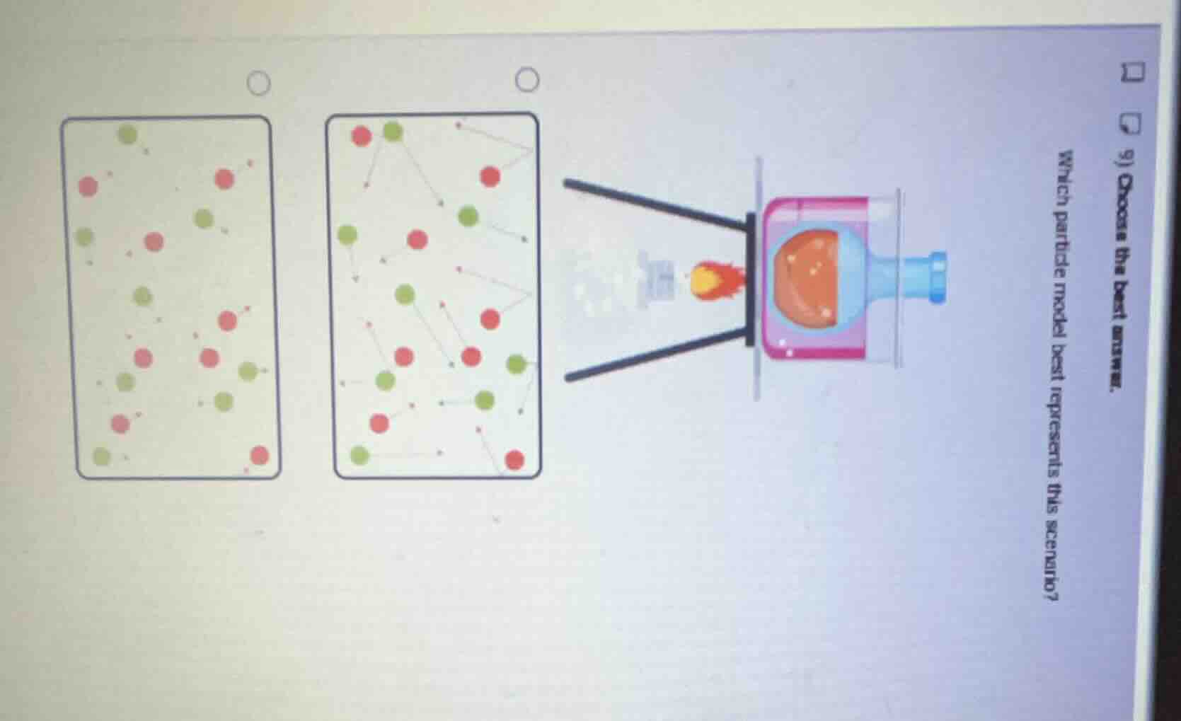 9) choose the best answer. which particle model best represents this sc…