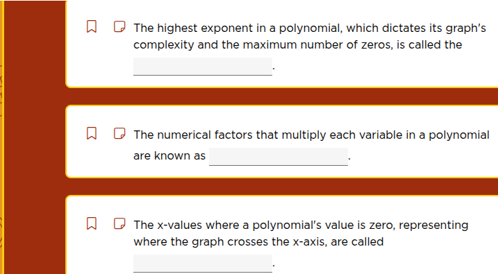 the highest exponent in a polynomial, which dictates its graph’s comple…