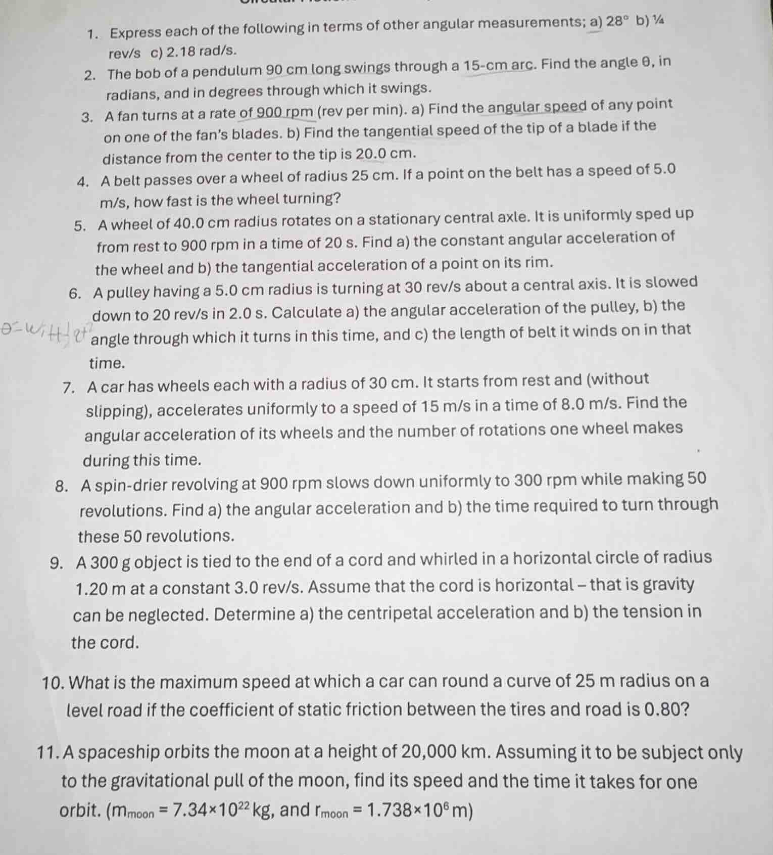 1. express each of the following in terms of other angular measurements…