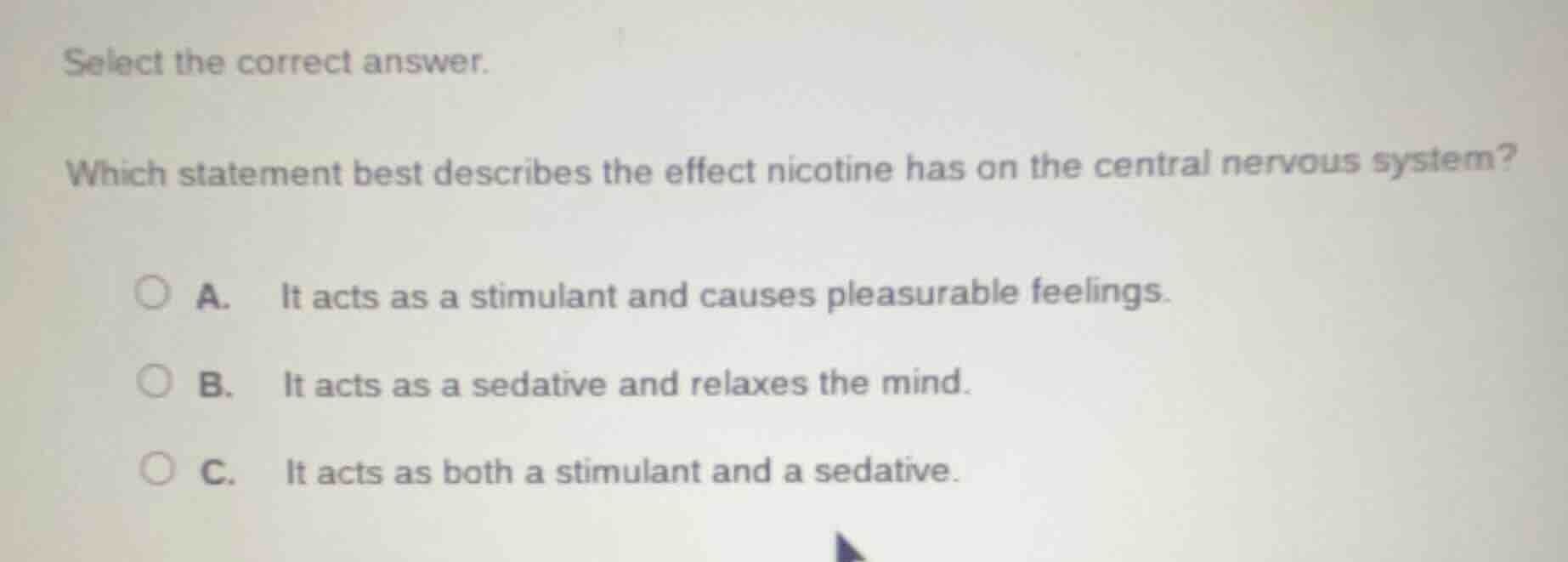 select the correct answer. which statement best describes the effect ni…