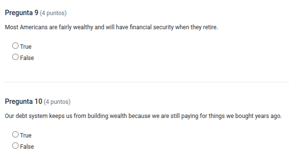 pregunta 9 (4 puntos) most americans are fairly wealthy and will have f…