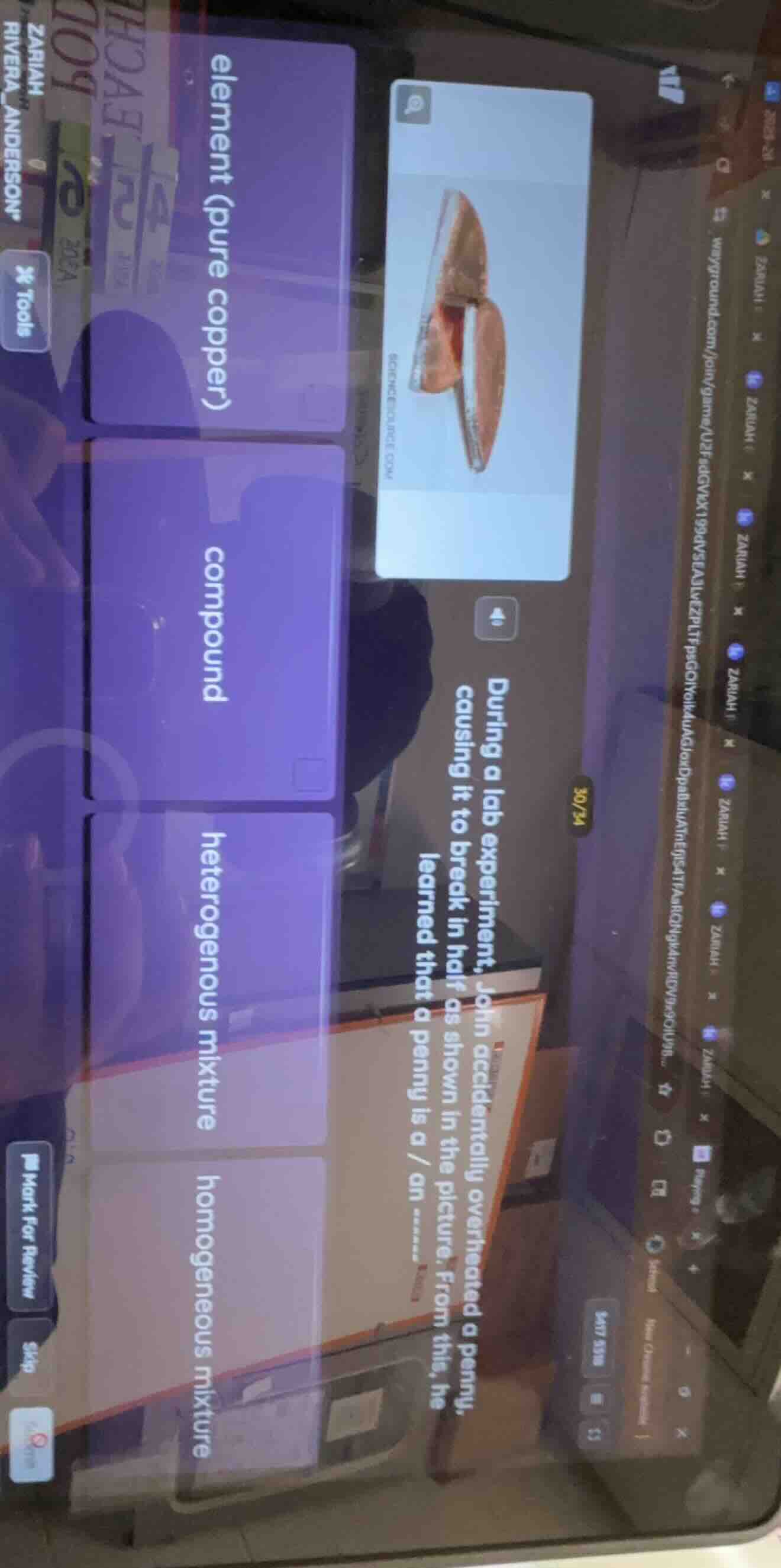 during a lab experiment, john accidentally overheated a penny, causing …