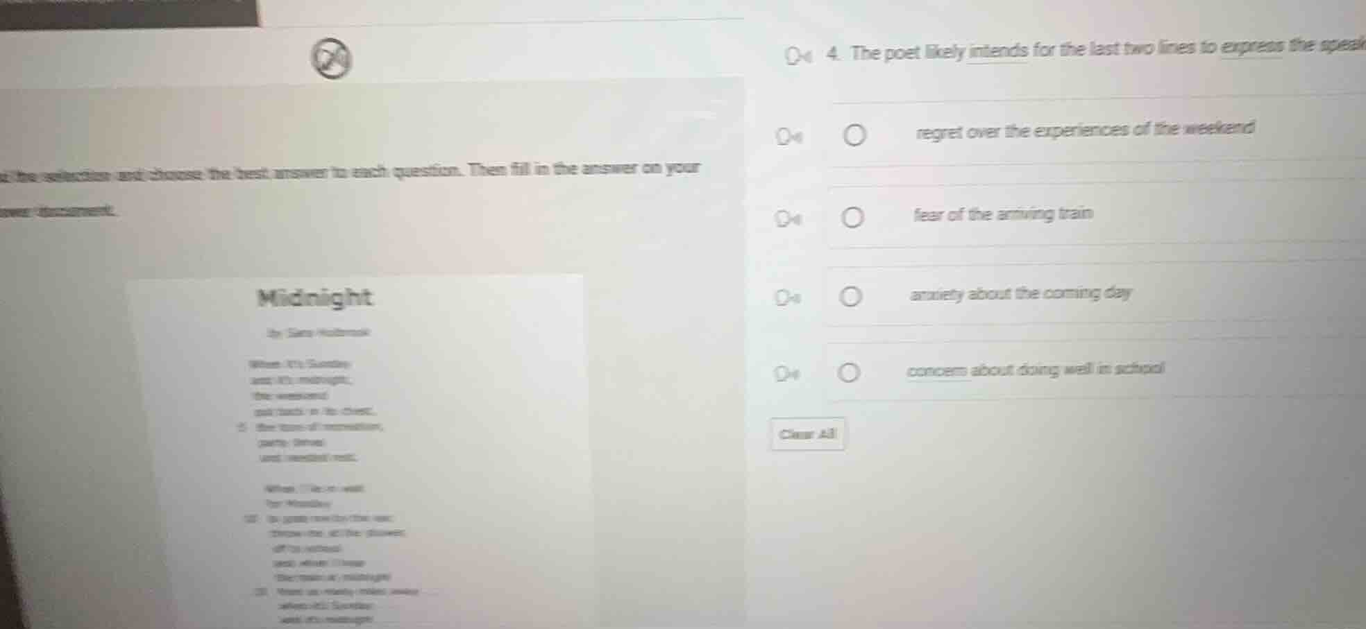 the selection and choose the best answer to each question. then fill in…