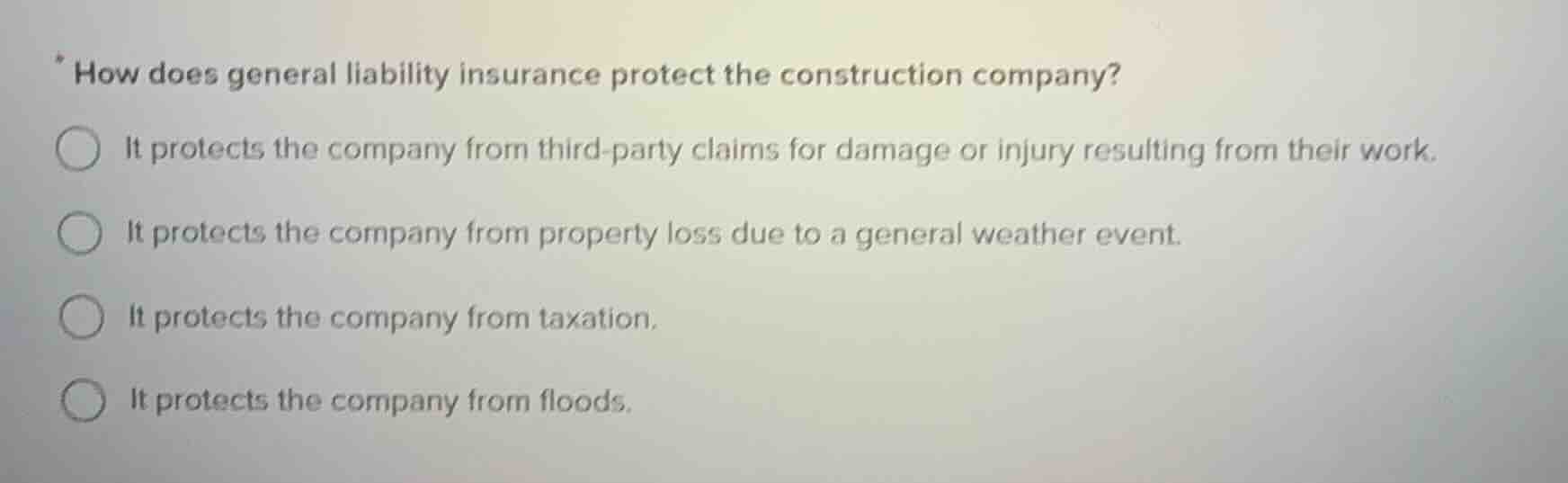 how does general liability insurance protect the construction company? …