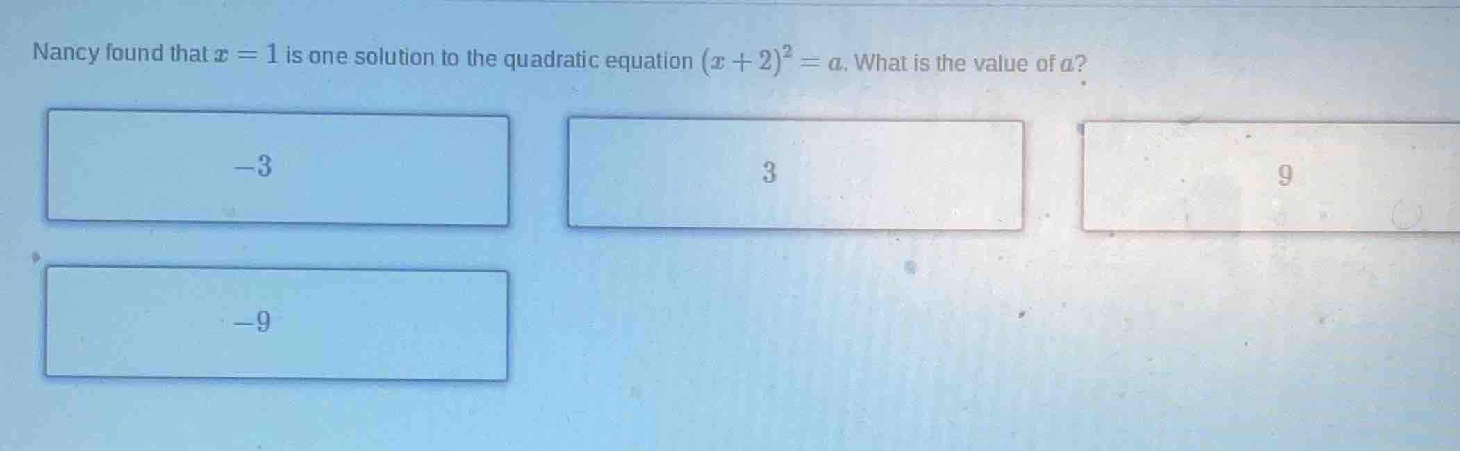 nancy found that $x = 1$ is one solution to the quadratic equation $(x …