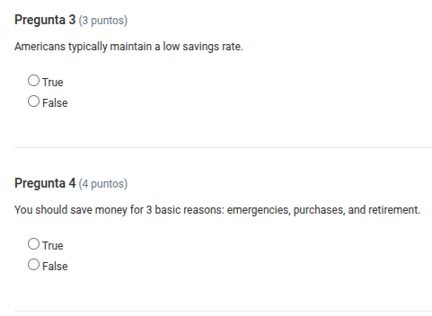 pregunta 3 (3 puntos) americans typically maintain a low savings rate. …