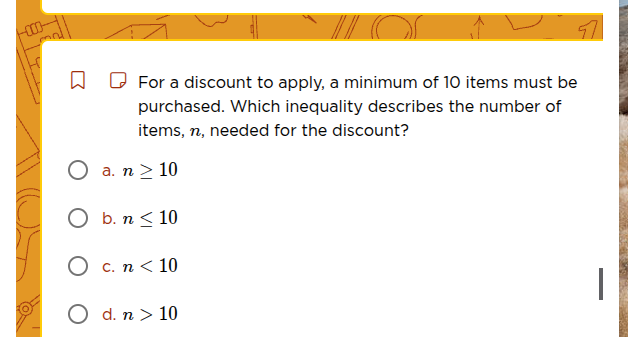 for a discount to apply, a minimum of 10 items must be purchased. which…