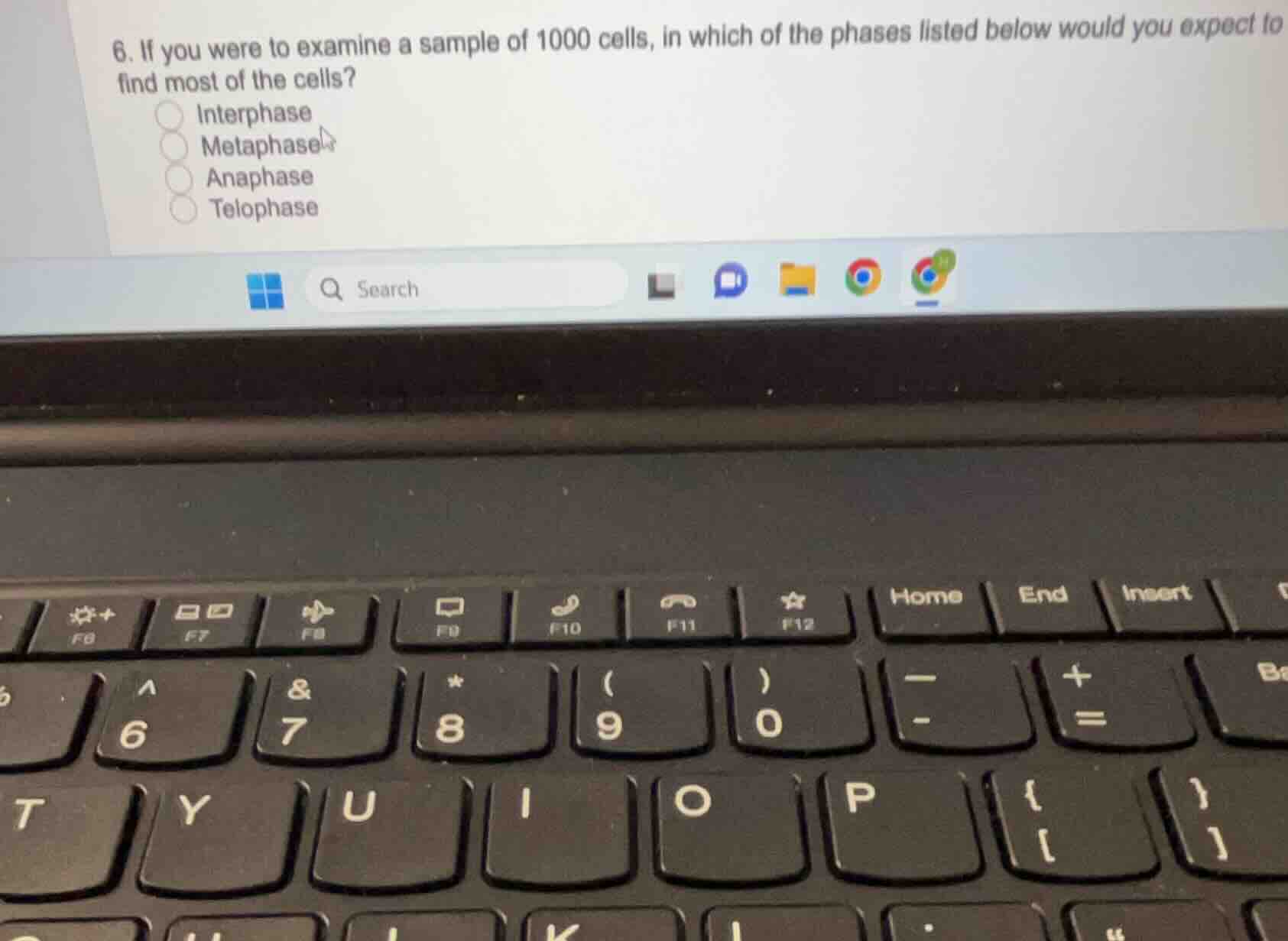 6. if you were to examine a sample of 1000 cells, in which of the phase…