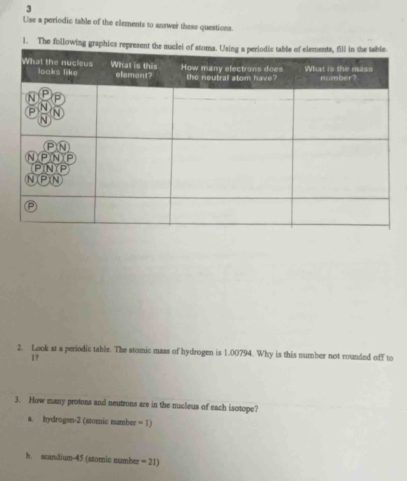 3 use a periodic table of the elements to answer these questions. 1. th…