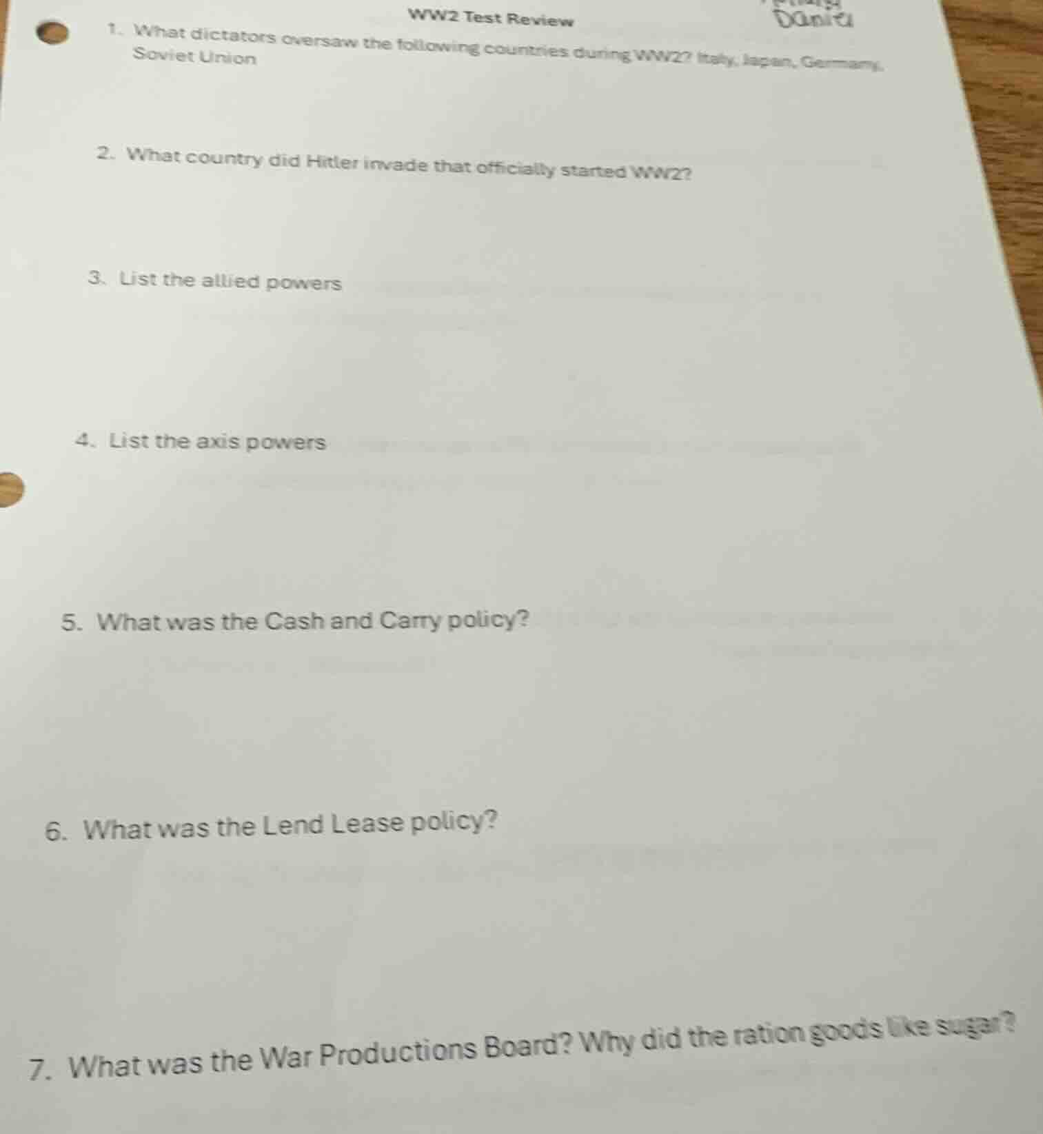 ww2 test review 1. what dictators oversaw the following countries durin…