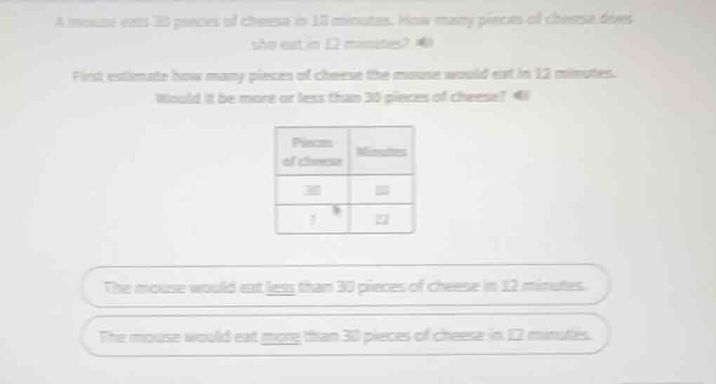 a mouse eats 30 pieces of cheese in 10 minutes. how many pieces of chee…