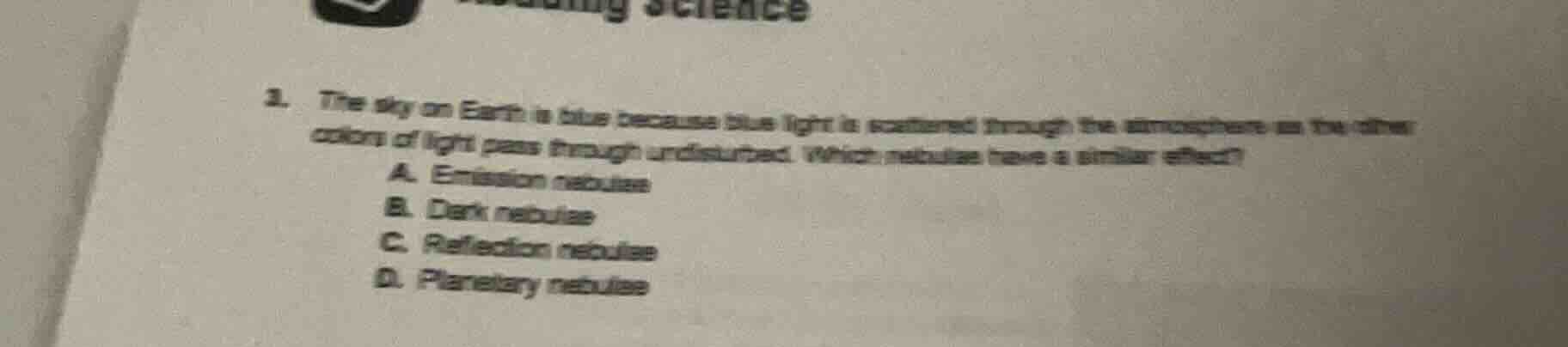 1. the sky on earth is blue because blue light is scattered through the…