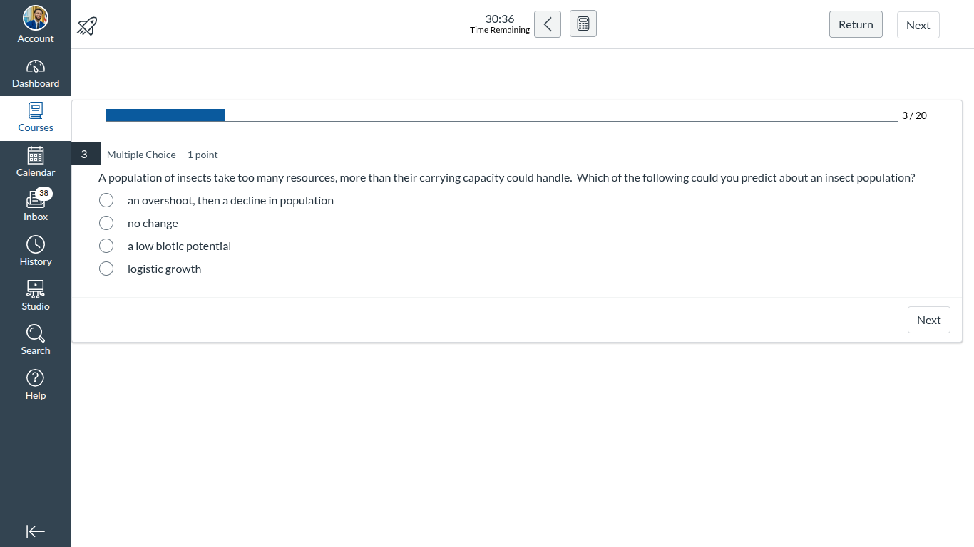 a population of insects take too many resources, more than their carryi…