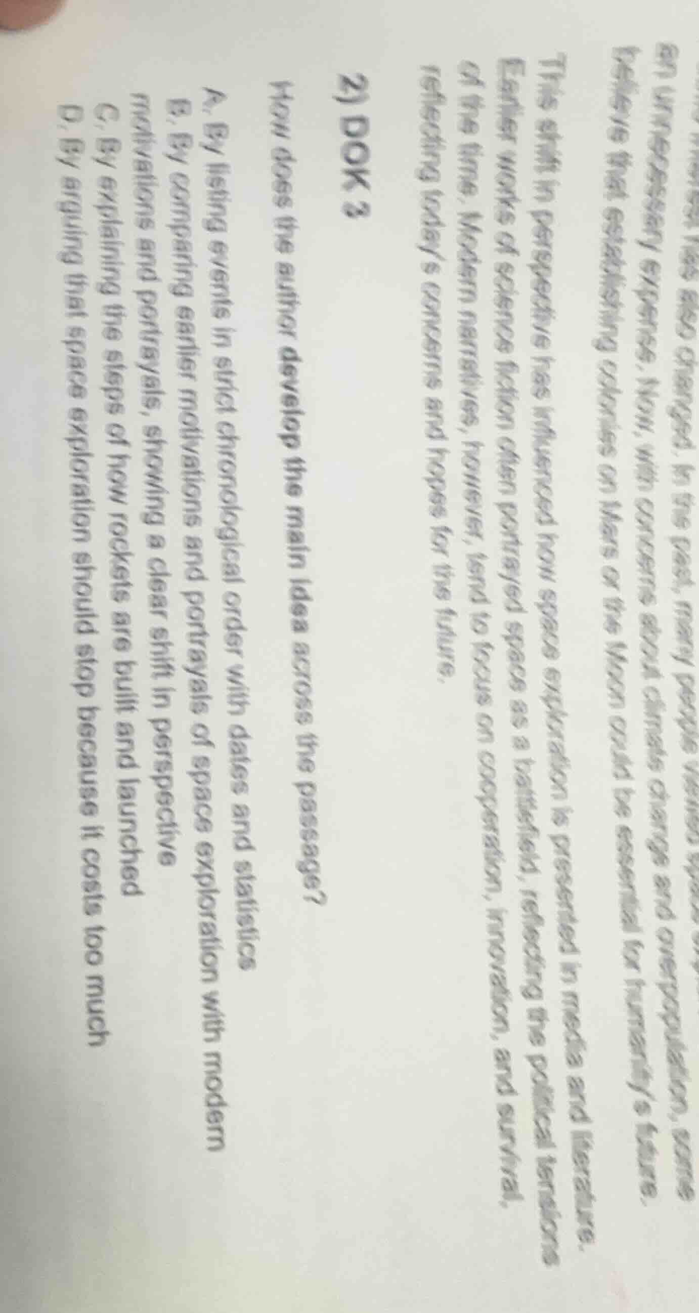 2) dok 3 how does the author develop the main idea across the passage? …