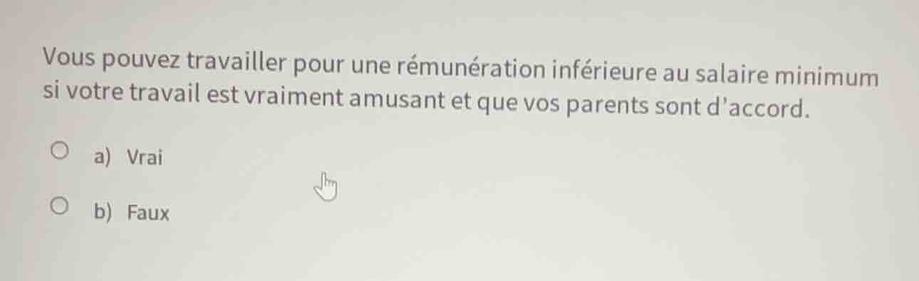 vous pouvez travailler pour une rémunération inférieure au salaire mini…