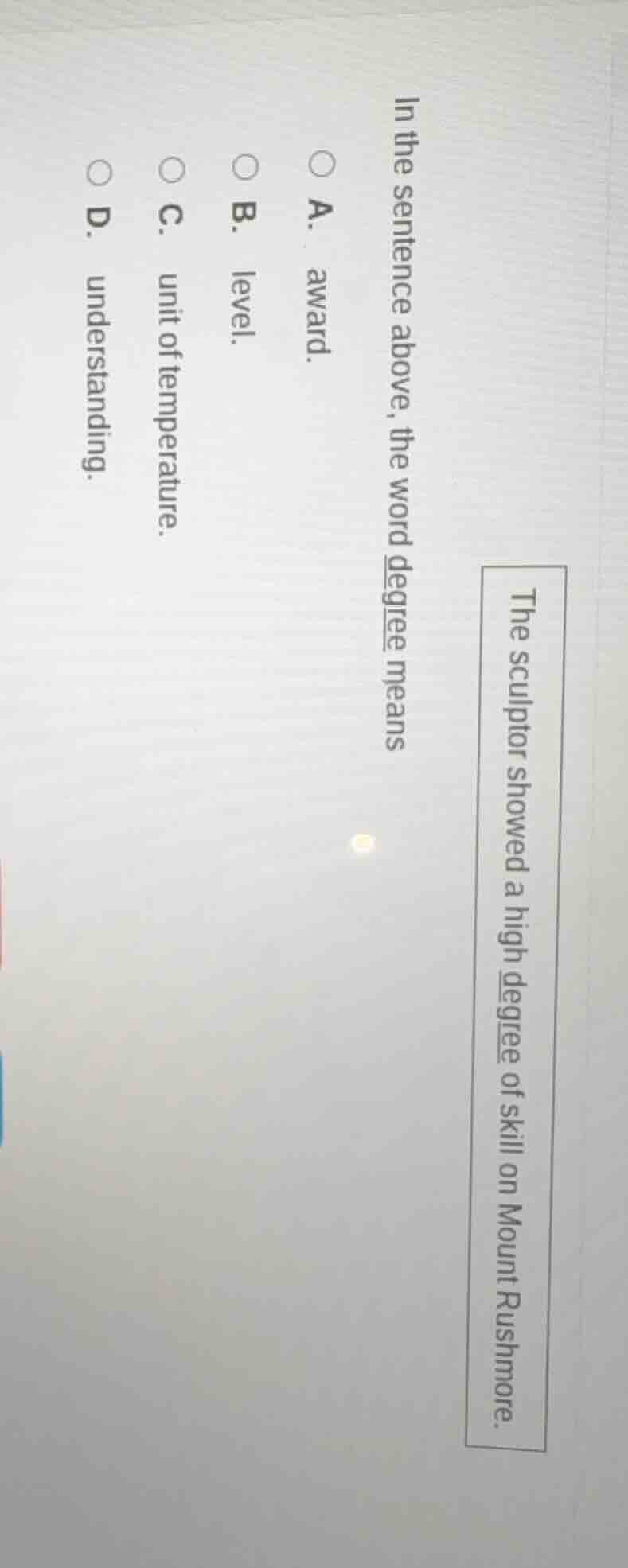 the sculptor showed a high degree of skill on mount rushmore. in the se…