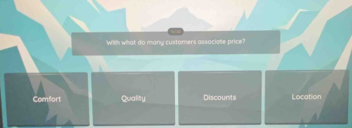 with what do many customers associate price? comfort quality discounts …