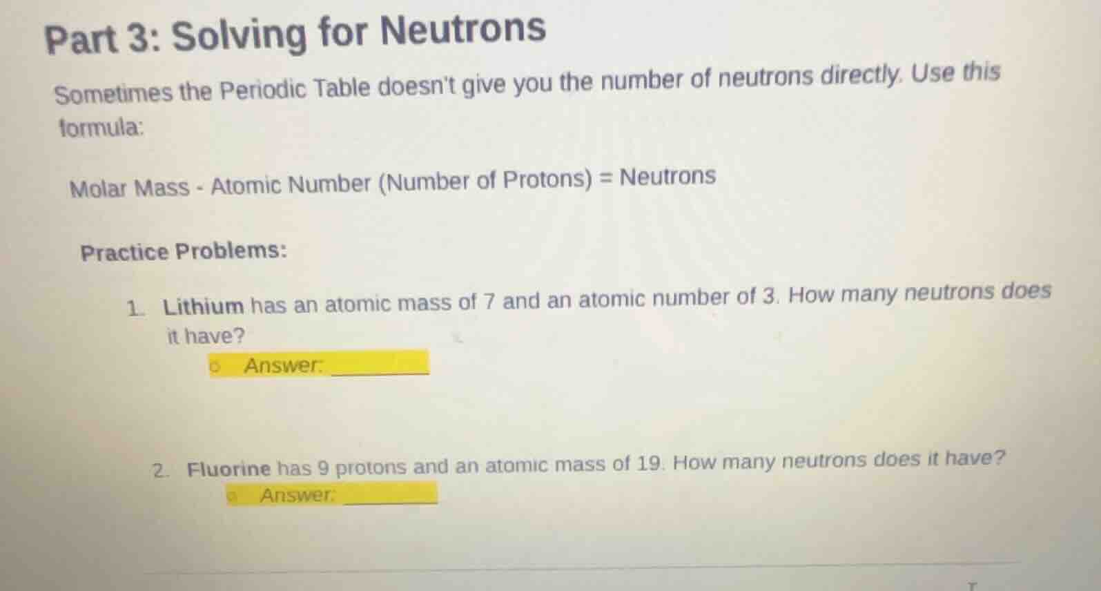 part 3: solving for neutrons sometimes the periodic table doesnt give y…