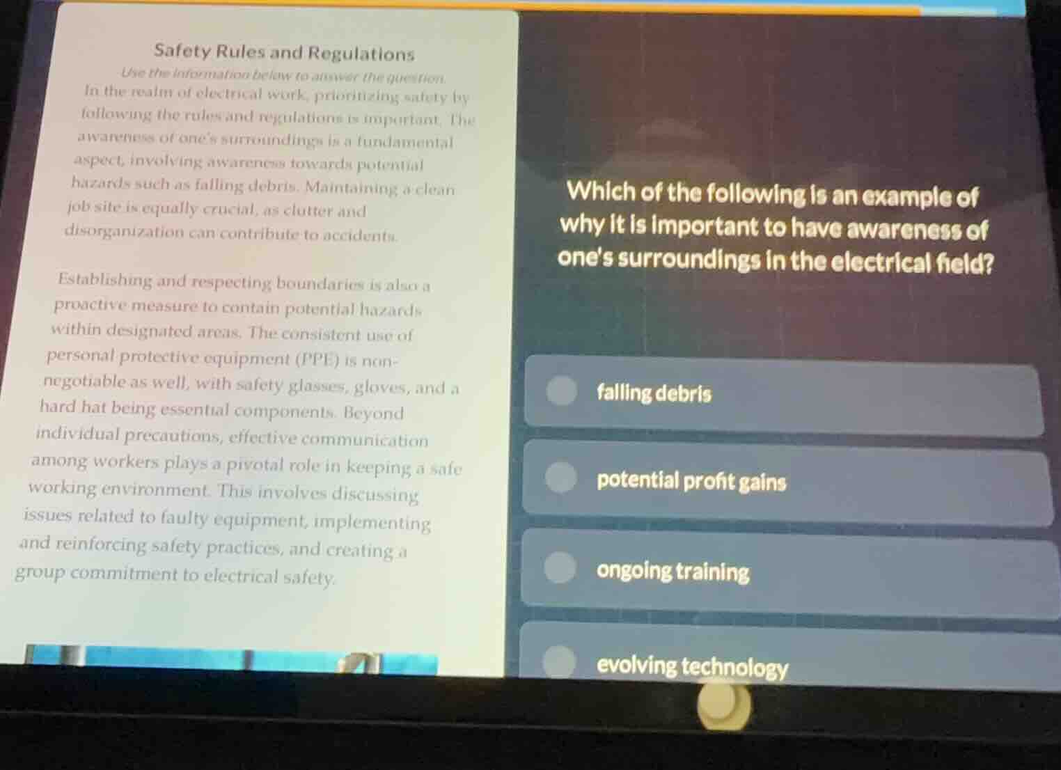 safety rules and regulations use the information below to answer the qu…