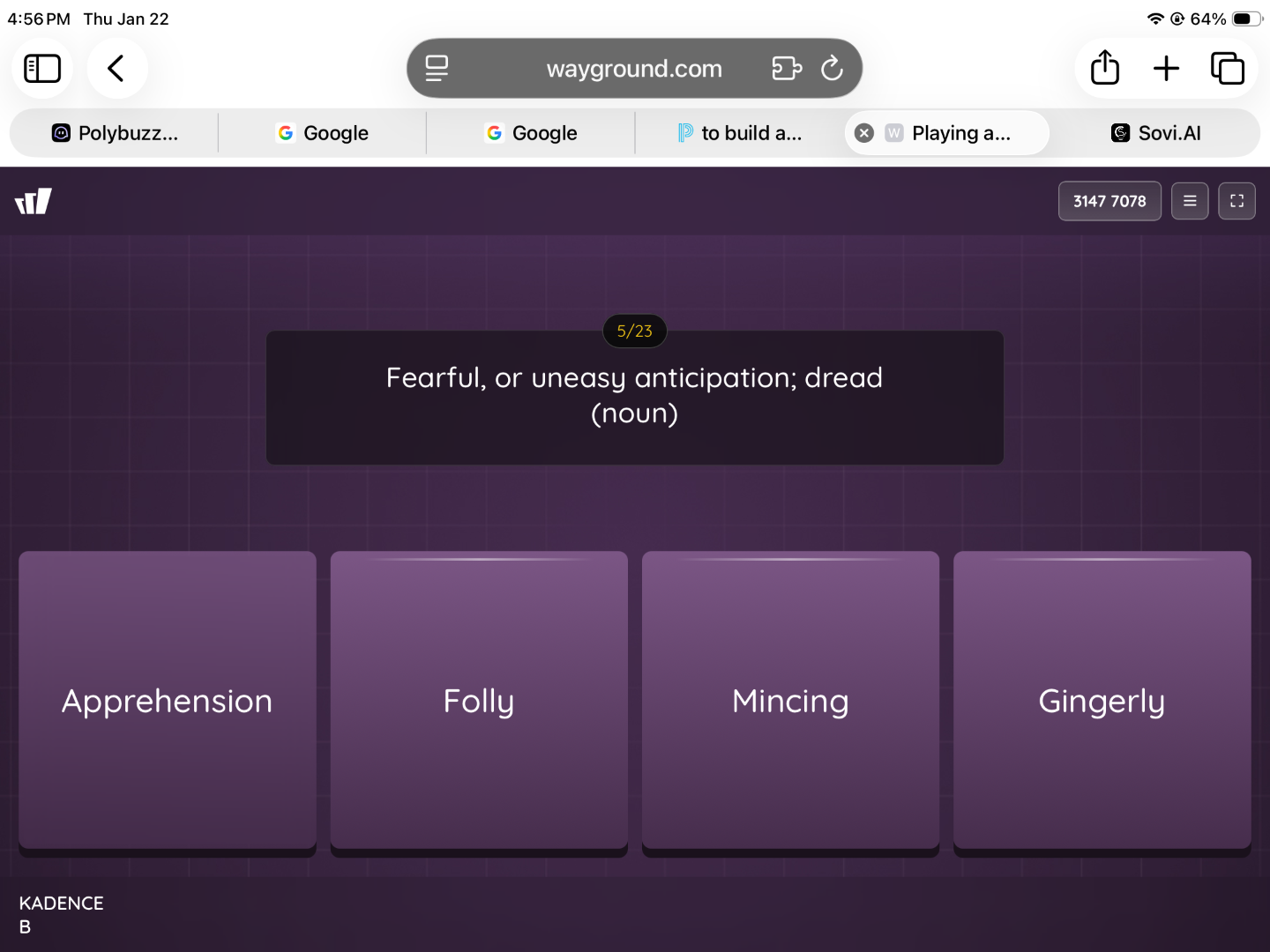 fearful, or uneasy anticipation; dread (noun) apprehension folly mincin…