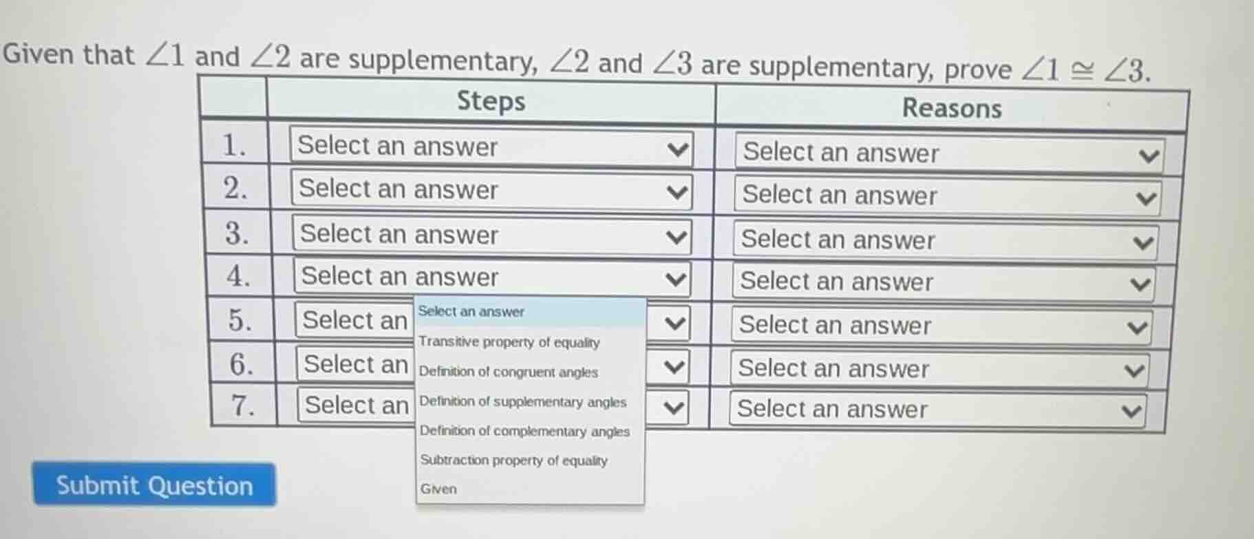 given that $\\angle 1$ and $\\angle 2$ are supplementary, $\\angle 2$ a…