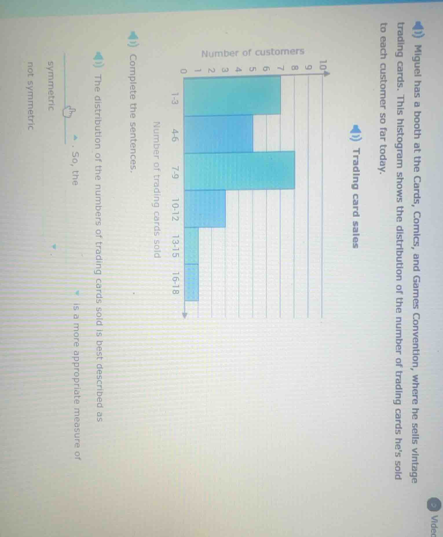 miguel has a booth at the cards, comics, and games convention, where he…