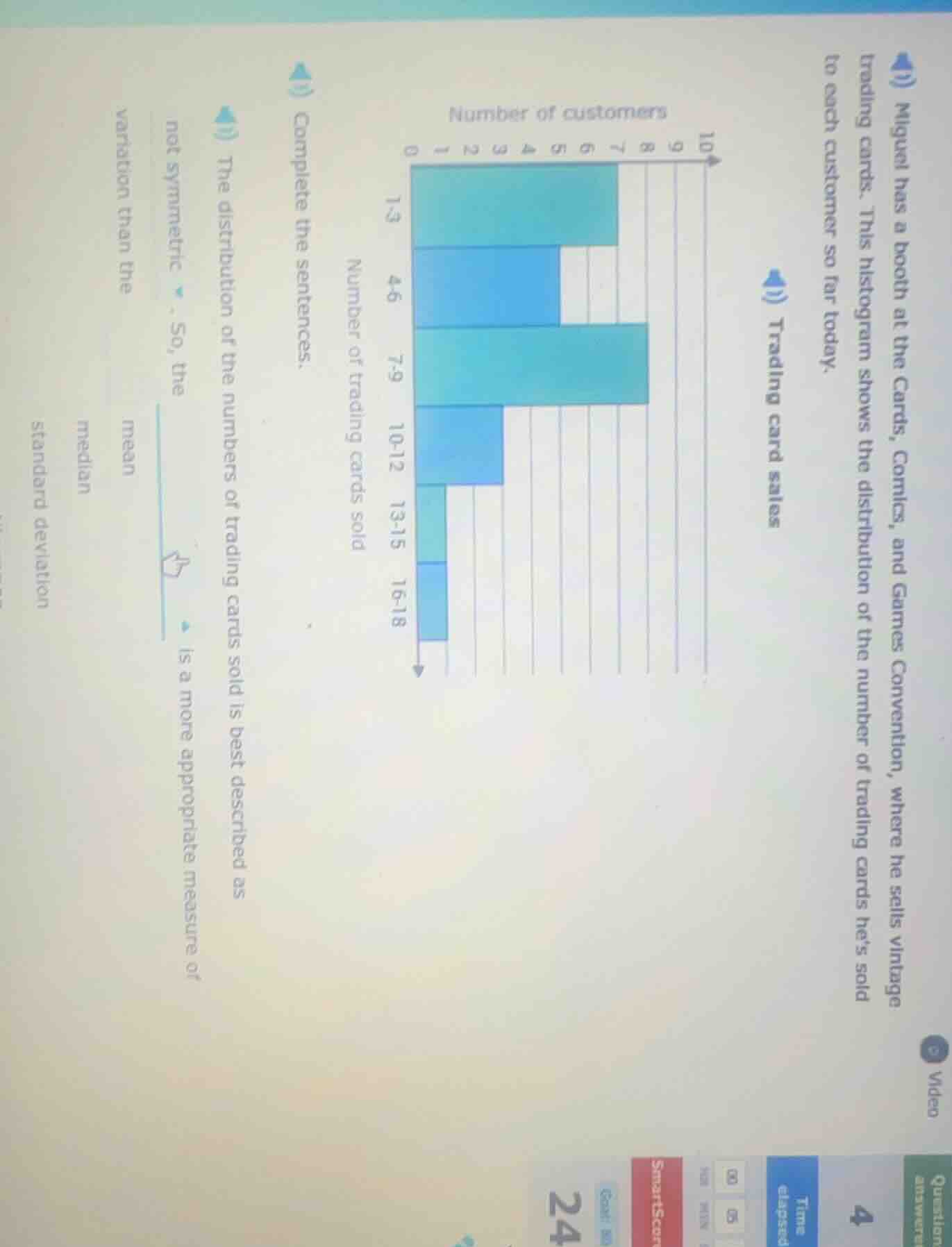 miguel has a booth at the cards, comics, and games convention, where he…