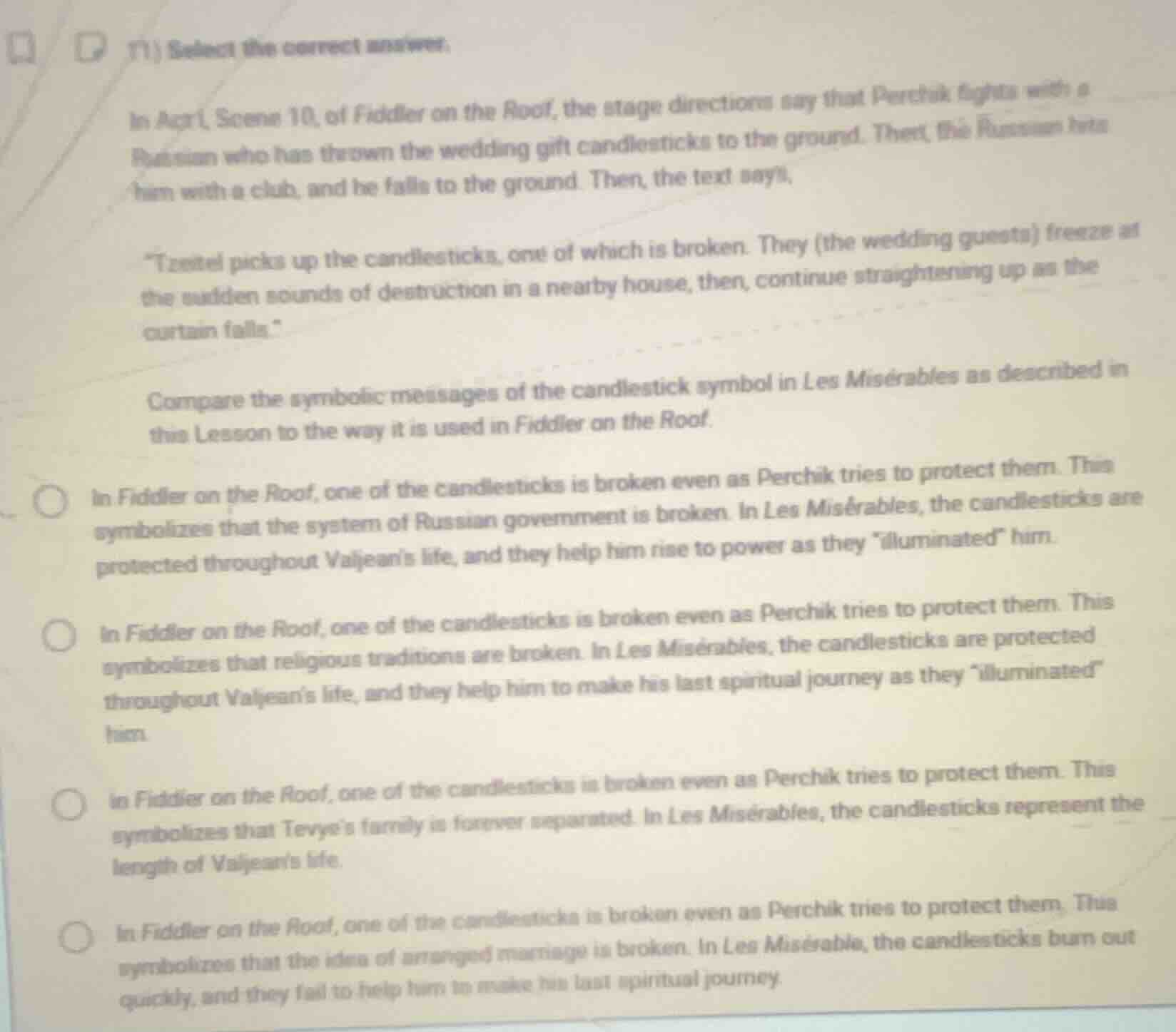11) select the correct answer. in act i, scene 10, of fiddler on the ro…